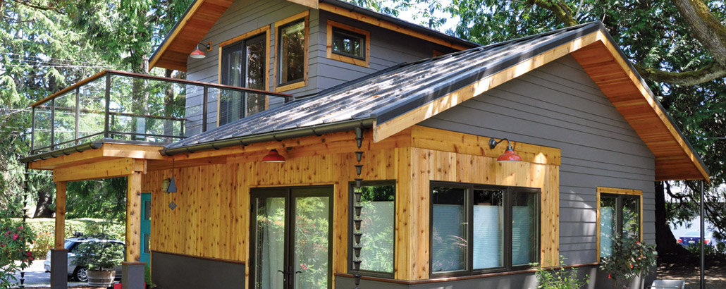 Is it still a backyard cottage if it’s in the front yard? The answer is yes, and this little house has just the perfect massing and design.