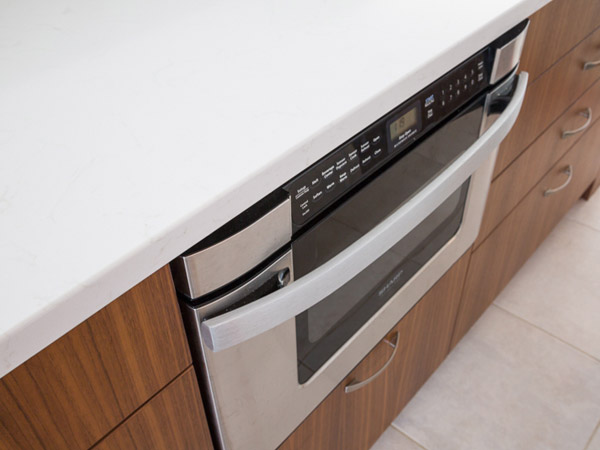 There’s also a drawer microwave in the island for easy access