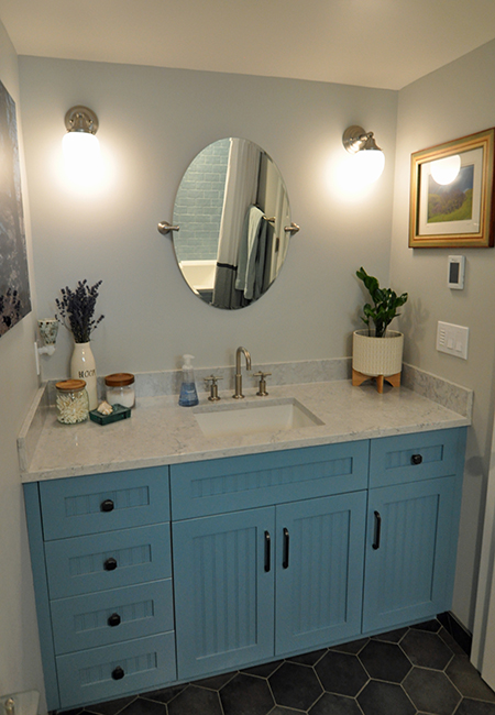 vanity in bathroom