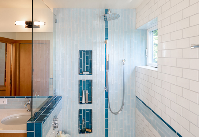 closeup of bathroom shower