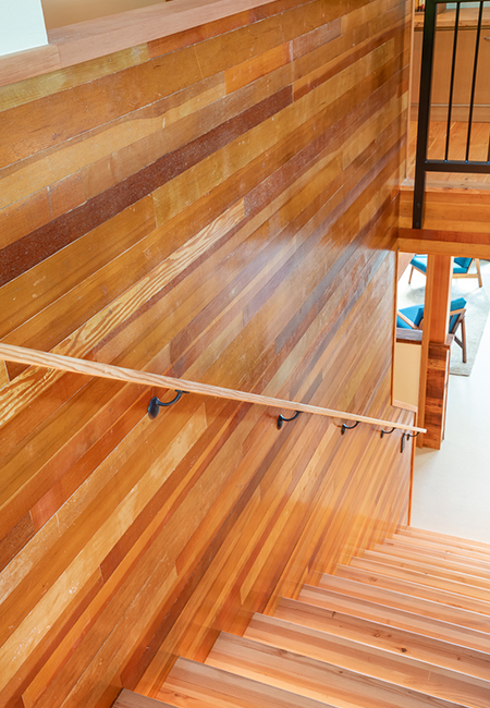 closeup of salvaged wood planking